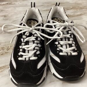 Skechers D-Lites Black and White Women's Sneakers